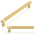 10 Pack Brushed Gold Knurled Cabinet Pulls 8 Inch(203mm) Kitchen Cabinet Handles Cabinet Hardware for Drawer Pulls