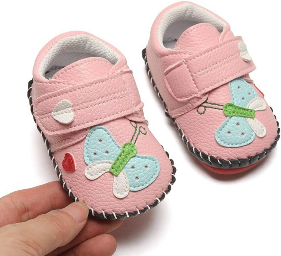 Baby Boys Girls Pu Leather Hard Bottom Walking Sneakers Toddler Rubber Sole First Walkers Infant Cartoon Slippers