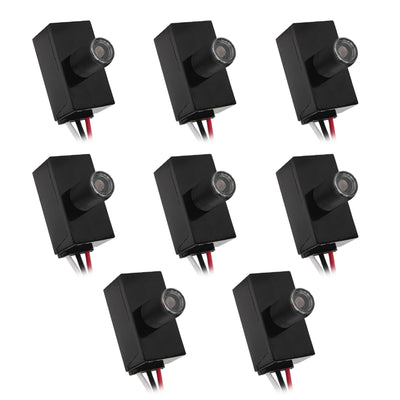 8 Pack Outdoor Photocell Light Sensor,Dusk to Dawn Photo Control Sensor,Auto on Off Hard-Wired Post Eye Light