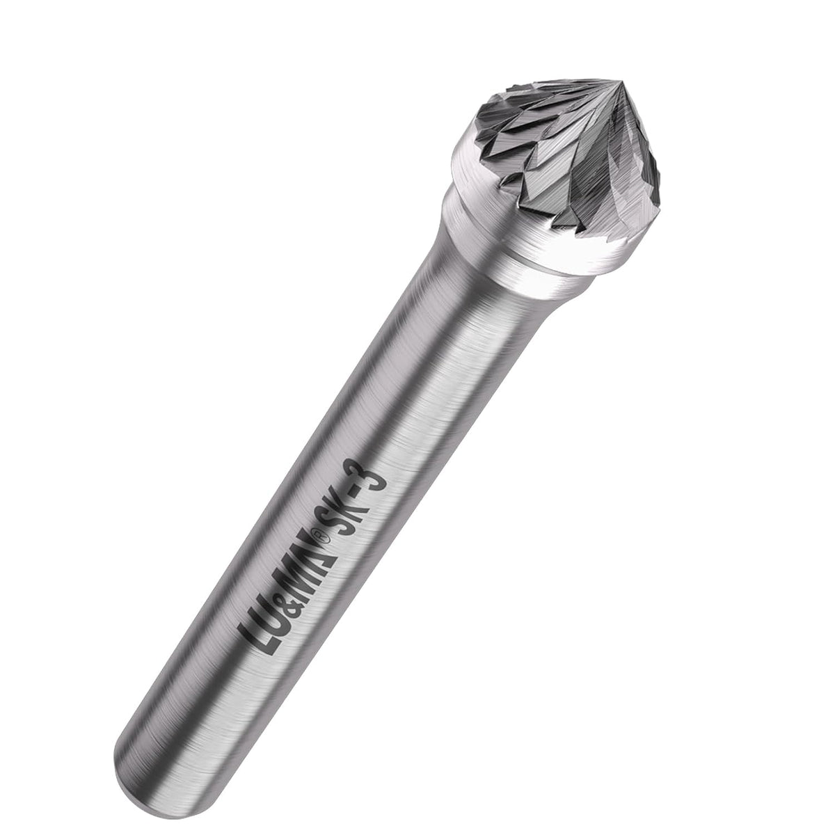 LU&MN SK-3 Tungsten Carbide Burr, 3/8" Head, 1/4" Shank, 1 Pc