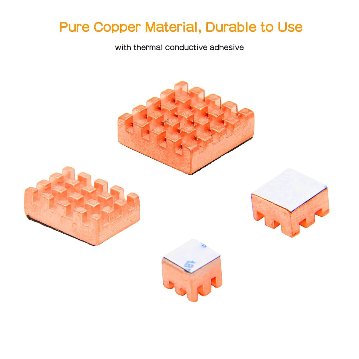 Geekworm 8PCS Brass Heatsink CPU Cooler for Raspberry Pi 5/4B/3B+/3B