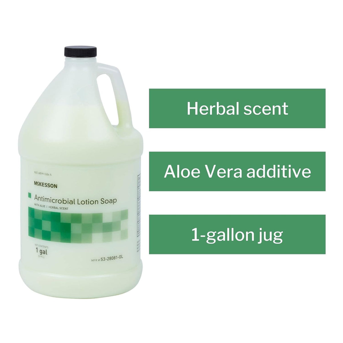 Antimicrobial Lotion Hand Soap with Aloe, Herbal, 1 gal, 1 ct