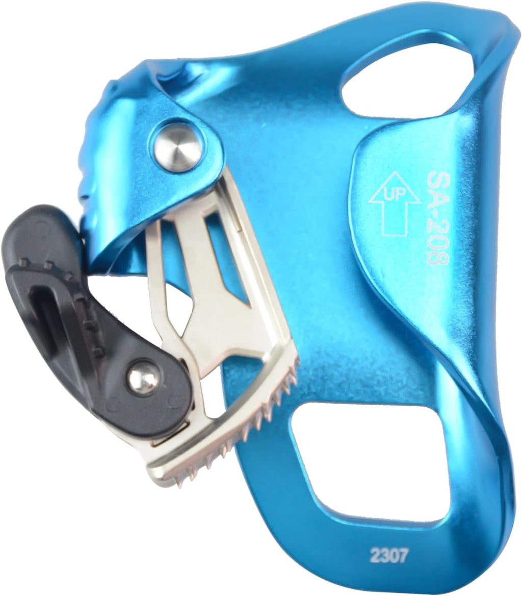 Upgraded Climbing Chest Ascender,CE Certified 100kgs Strong Rappelling Gear Equipment W/Sharp Stainless Teeth for