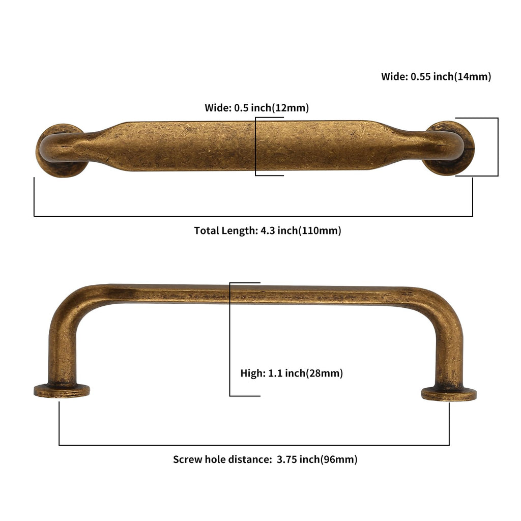 30 Pack 3.75 inch Antique Brass Kitchen Cabinet Handles