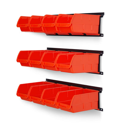 Wall Mounted Storage Bins, Plastic Hanging Storage Organizer Bins