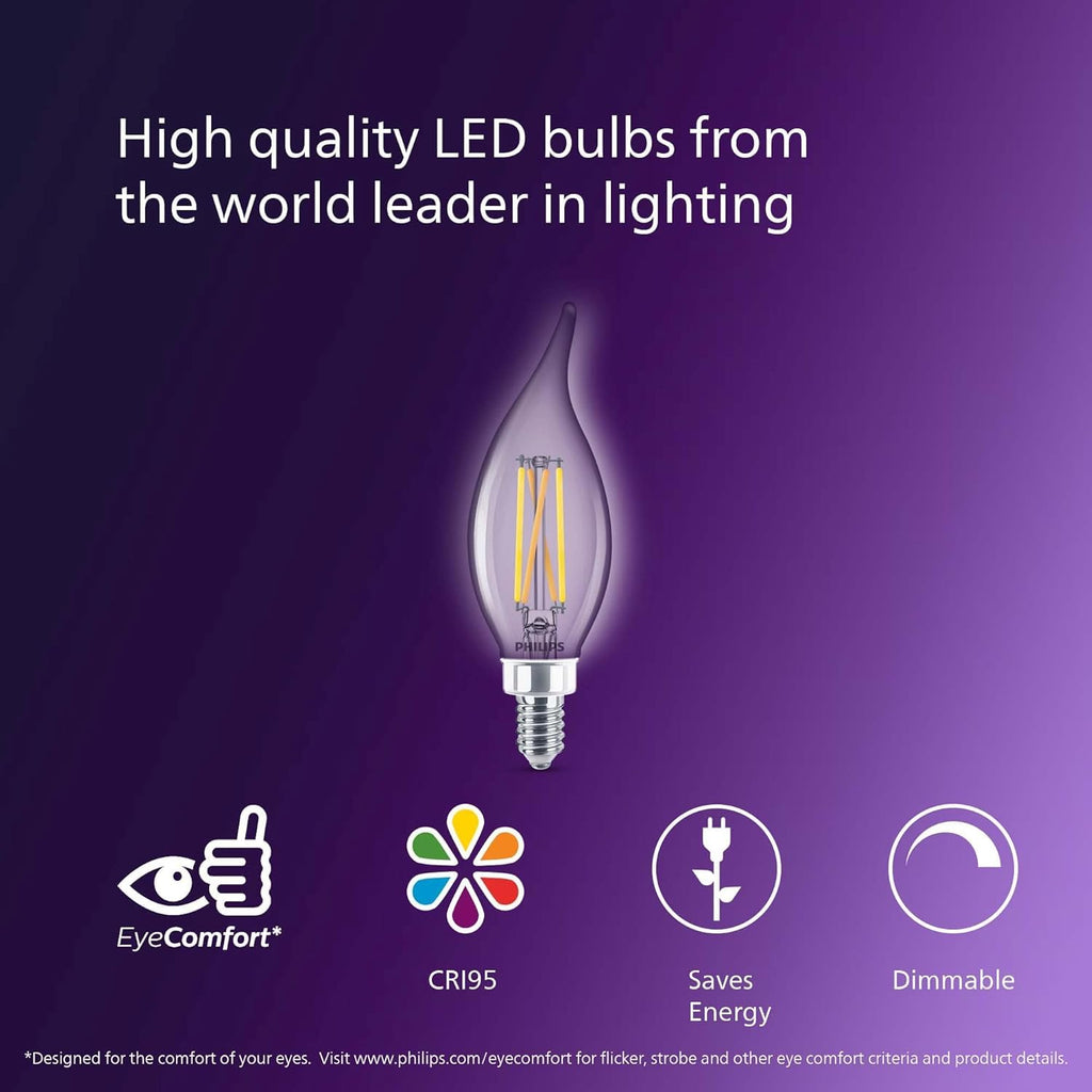 BA11 E12 Chandelier Bulbs, 3-Pack