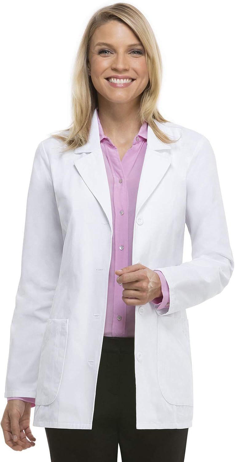 Women's 29 Inch Notched Collar Lab Coat