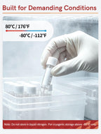 2ml Plastic Cryovial Cryogenic Vial Tube with White Cap, 100PCS