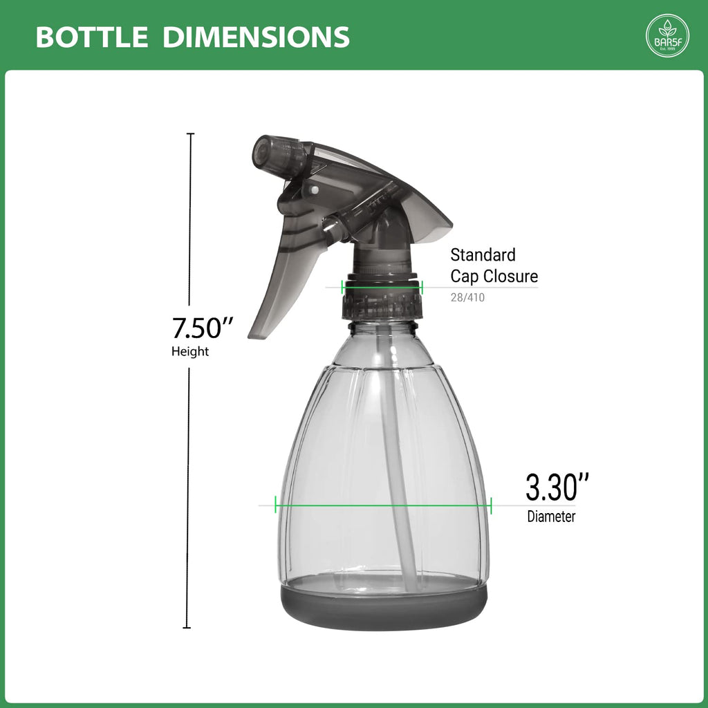 Plastic Spray Bottle, 12 oz, Smoke Grey