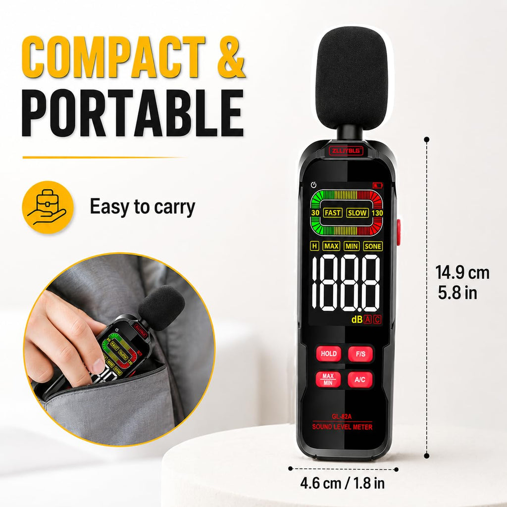Decibel Meter, Digital Sound Decibel Meter - Range 30-130dB