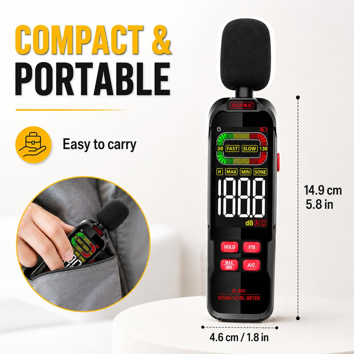Decibel Meter, Digital Sound Decibel Meter - Range 30-130dB