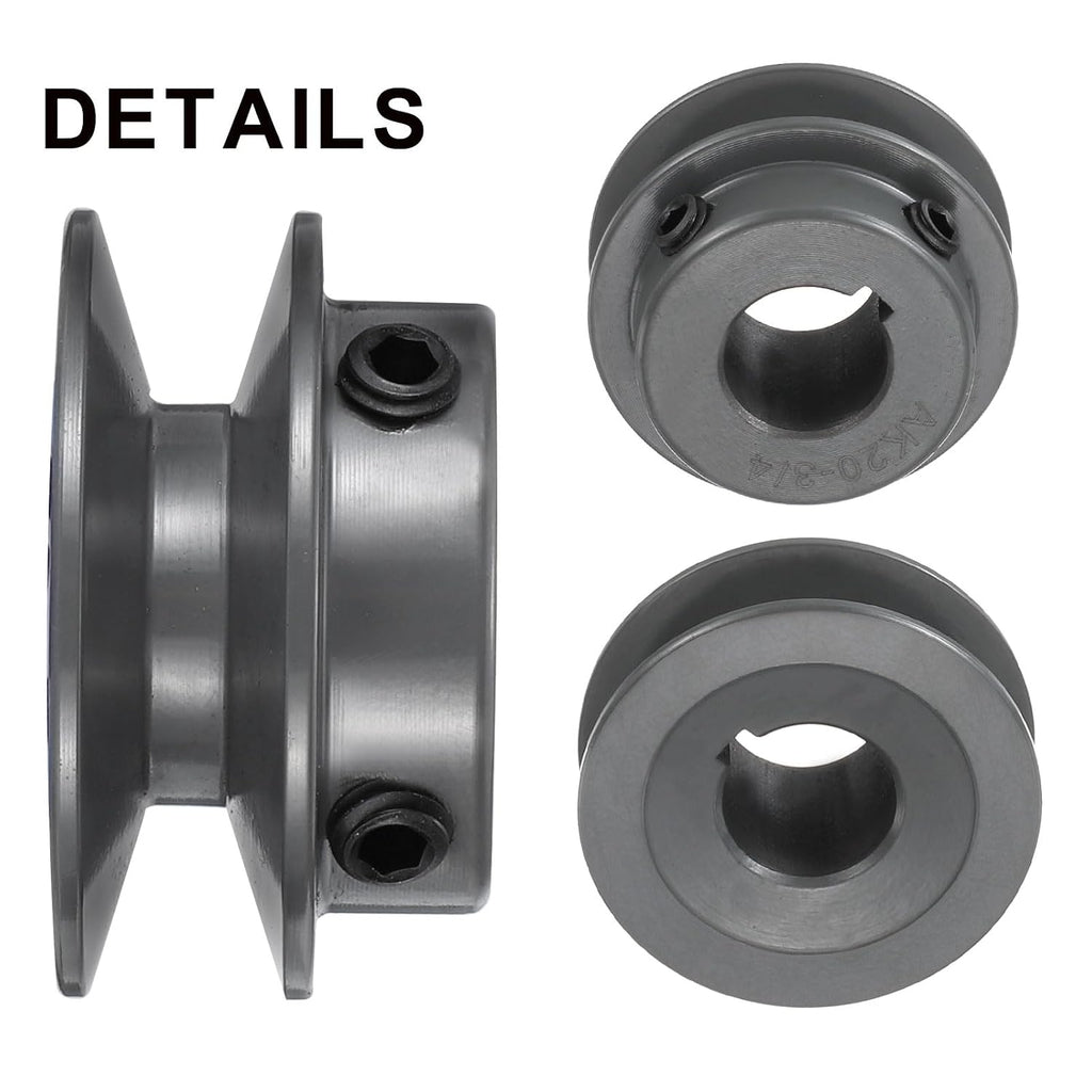 uxcell AK20-3/4 V-Belt Sheave 3/4" Bore, 2" OD, Single Groove Web Sheave