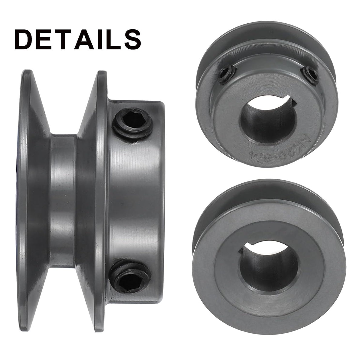 uxcell AK20-3/4 V-Belt Sheave 3/4" Bore, 2" OD, Single Groove Web Sheave