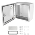 Electrical Junction Box, 12"x10"x8" NEMA Steel Enclosure P66 Waterproof & Dustproof Outdoor/Indoor Electrical Project Box with Mounting Plate