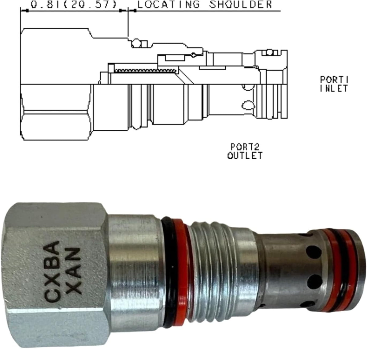 Check Valve CXBA-XAN CXBAXAN compatible with Sun Hydraulics