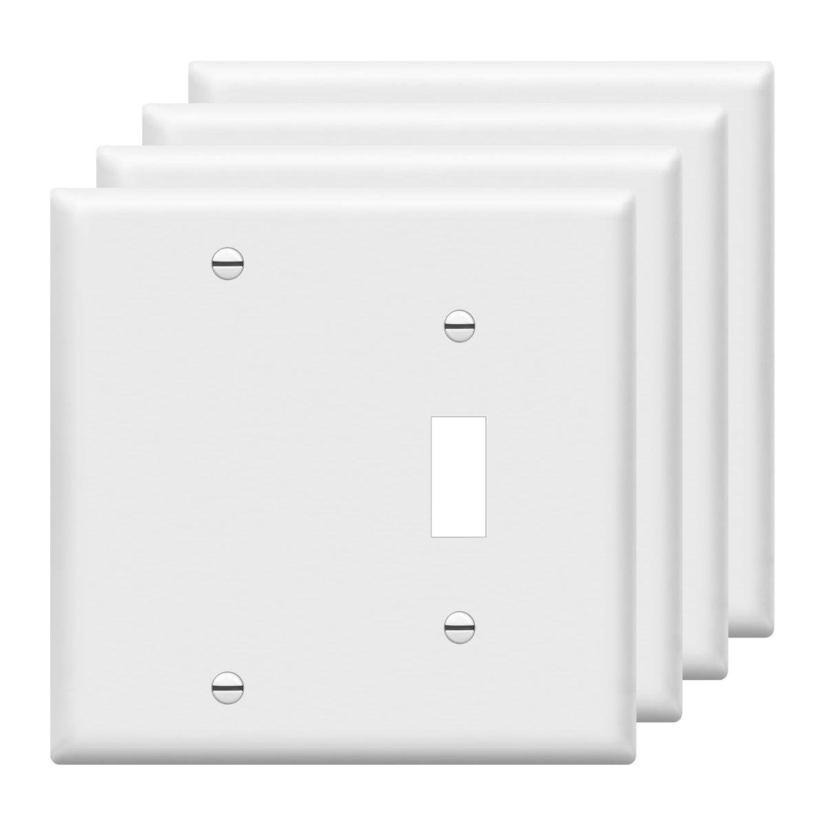 ENERLITES 2-Gang Toggle/Blank Combination Wall Plate, White