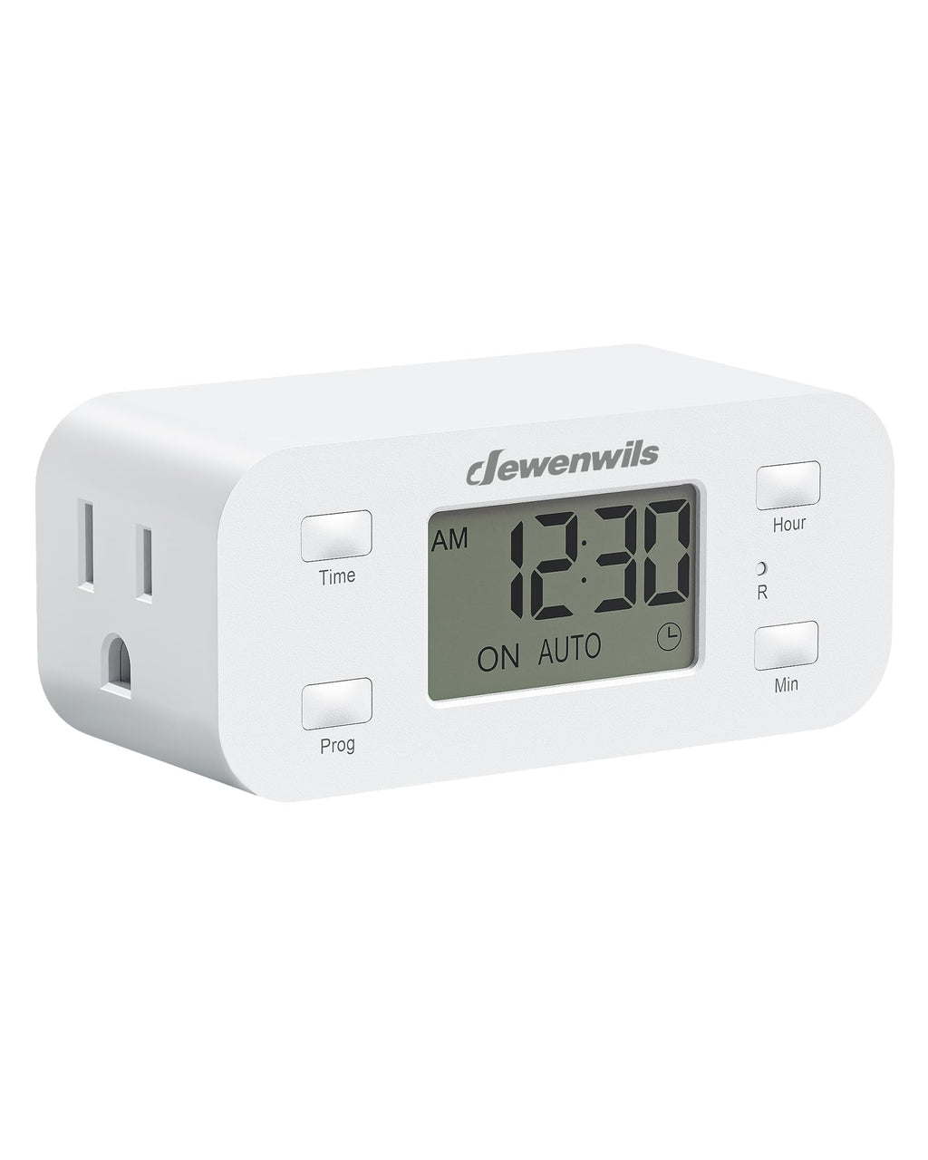 DEWENWILS Indoor 24 Hour Programmable Digital Timer Outlet, 1 Outlet,1 Pack