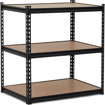 3-Tier Storage Shelving Unit, 36" W x 18" D x 36" H, Carbon Steel Utility Shelves, 1500 lbs Load Capacity, Adjustable