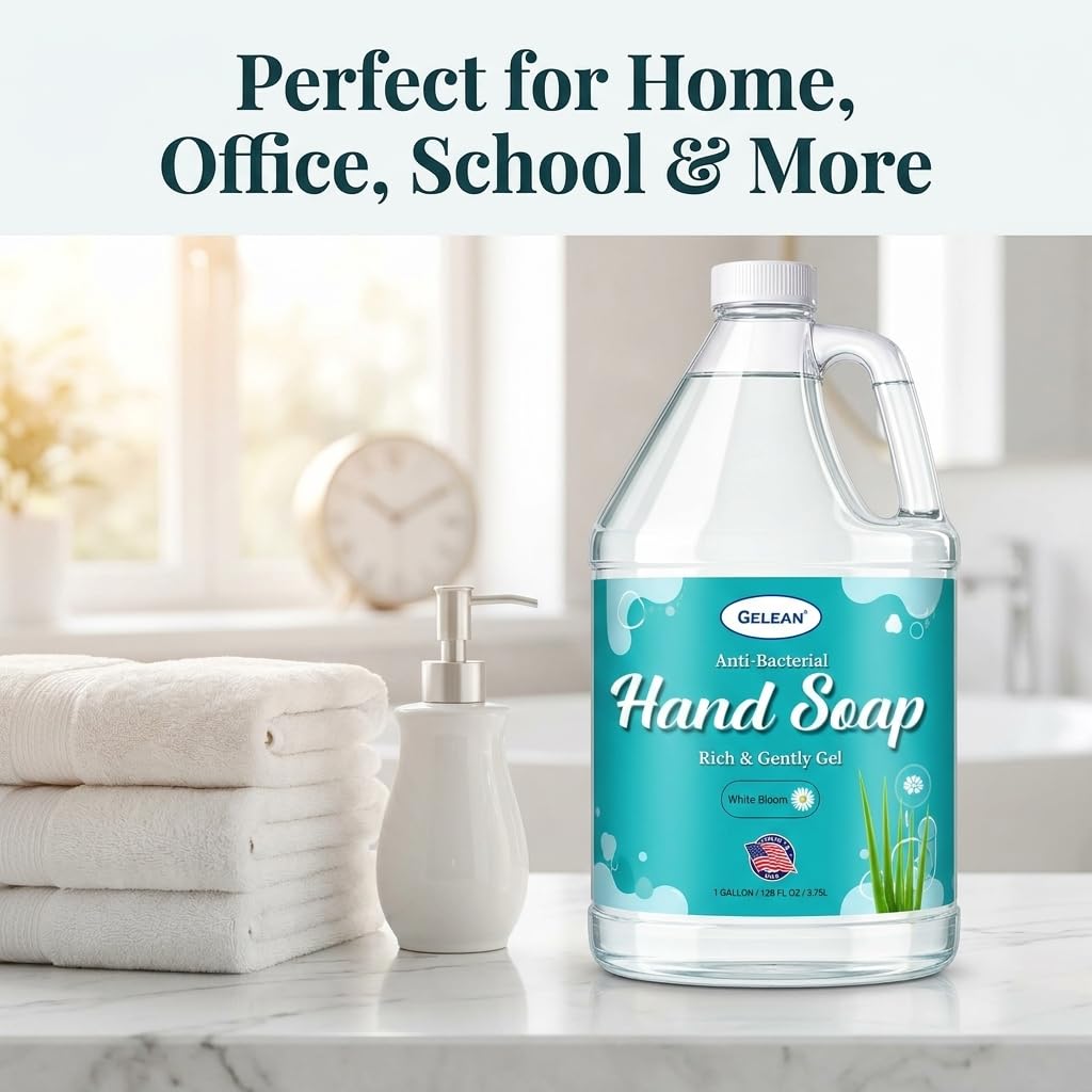 Liquid Gel Hand Soap - pH Balanced - Aloe Vera - White Tea Scent - Made in USA - Bulk liquid Refill Jug, 128 oz 1