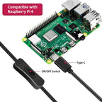 GeeekPi 18W 5V 3.6A Power Supply for Raspberry Pi 4/Orange Pi 5&5B, Type C with ON/Off Switch and Micro USB Adapter