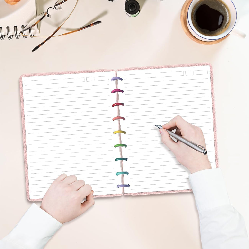 9-Disc Discbound Lined Refill Paper, Classic Size Pre-punched Happy Planners Inserts, 100Sheets/200Pages Loose-Leaf