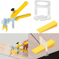 【Upgrade Version】Tile Leveling System 1/8" Kit, 300 pcs Tile Spacers Clips, 100 pcs Reusable Wedges and 1pc Floor