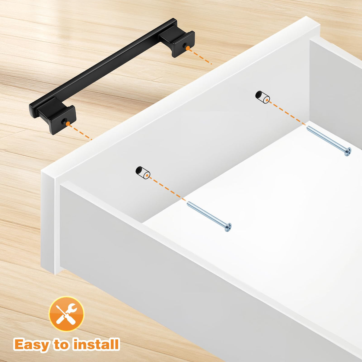 20 Pack Matte Black Kitchen Cabinet Pulls 6.3 Inch (160mm) Hole Centers Cabinet Pulls for Cabinets Cupboard Handles