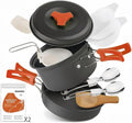 12-Piece Lightweight Camping Cookware Set – Nonstick Pot, Pan & Utensils for Backpacking & Hiking – Portable Mess Kit