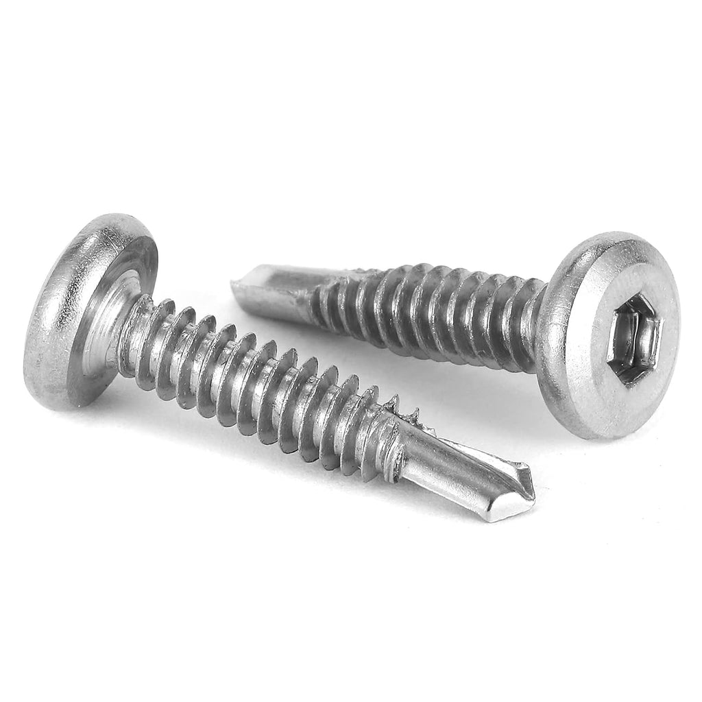 12 x 1" Stainless Steel Flat Head Socket Cap Screws, 100Pcs, Allen Socket Drive, Self Tapping