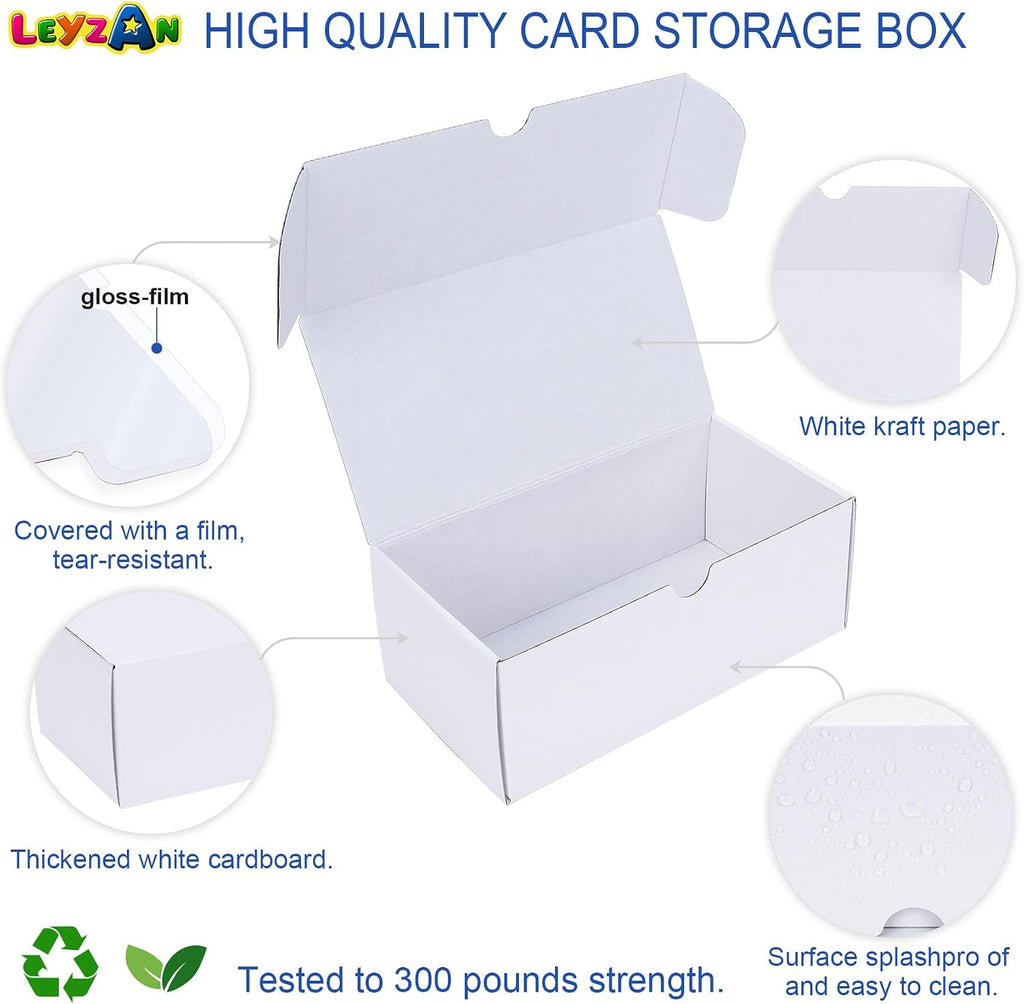 Trading Card Storage Box, 4-Pack 400 Count Cardboard TCG & Sport Card Box | Trading Card Storage with Divider and