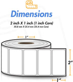 2" x 1" Direct Thermal Label, 1" Core, 4 Rolls, 1300/Roll