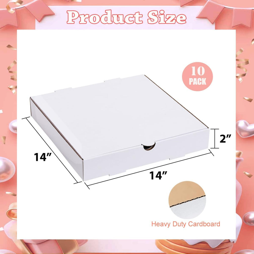 Pizza Boxes 14x14x2 Inch 10 Pack,Cardboard Pizza Box