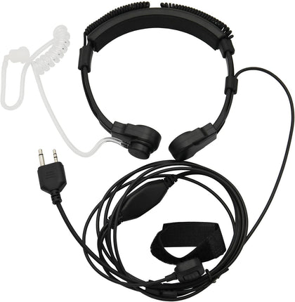 Flexible Throat Mic Microphone Covert Acoustic Tube Tactical Walkie Talkies Earpiece Headset with Finger PTT is