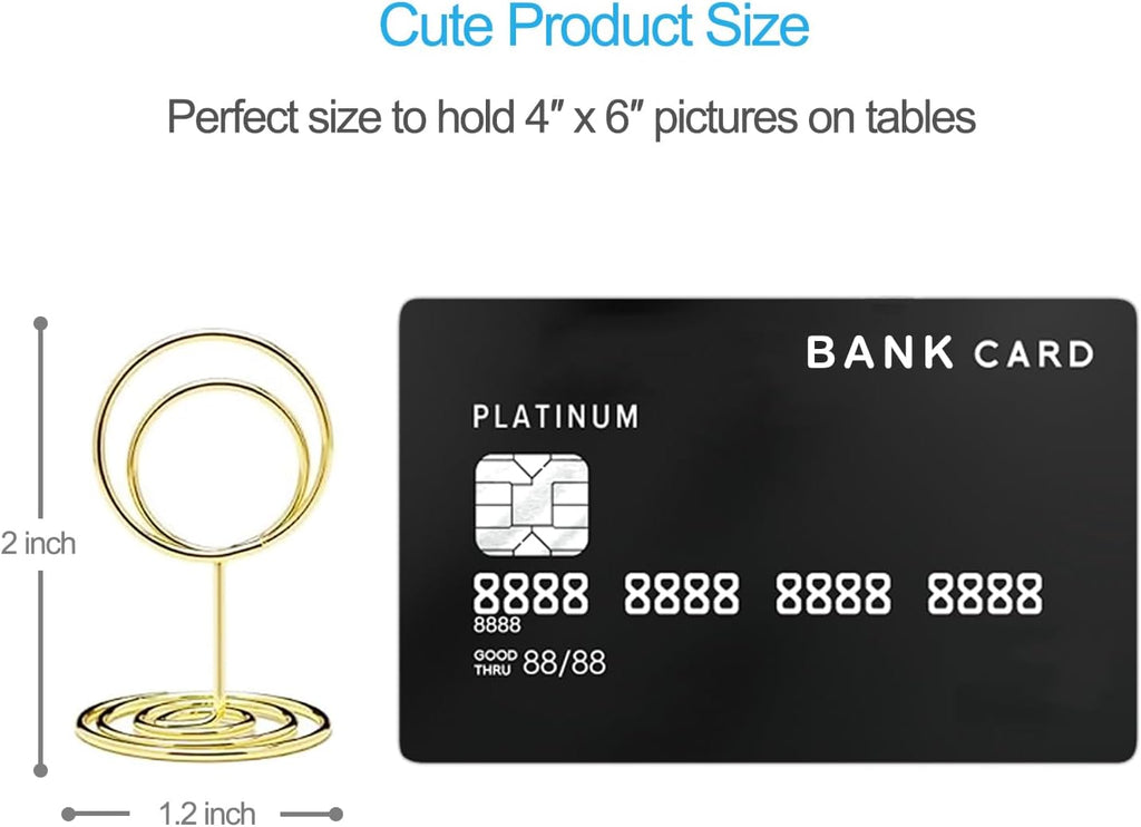 20pcs Mini Place Card Holders, Cute Table Number Holders, Small Size Table Card Holder Tables Number Stands, Wire