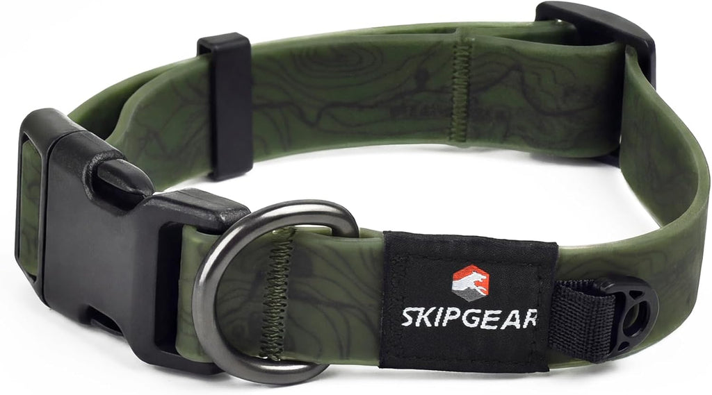 Waterproof Dog Collar, Odor-Resistant (Avocado Green, Large)