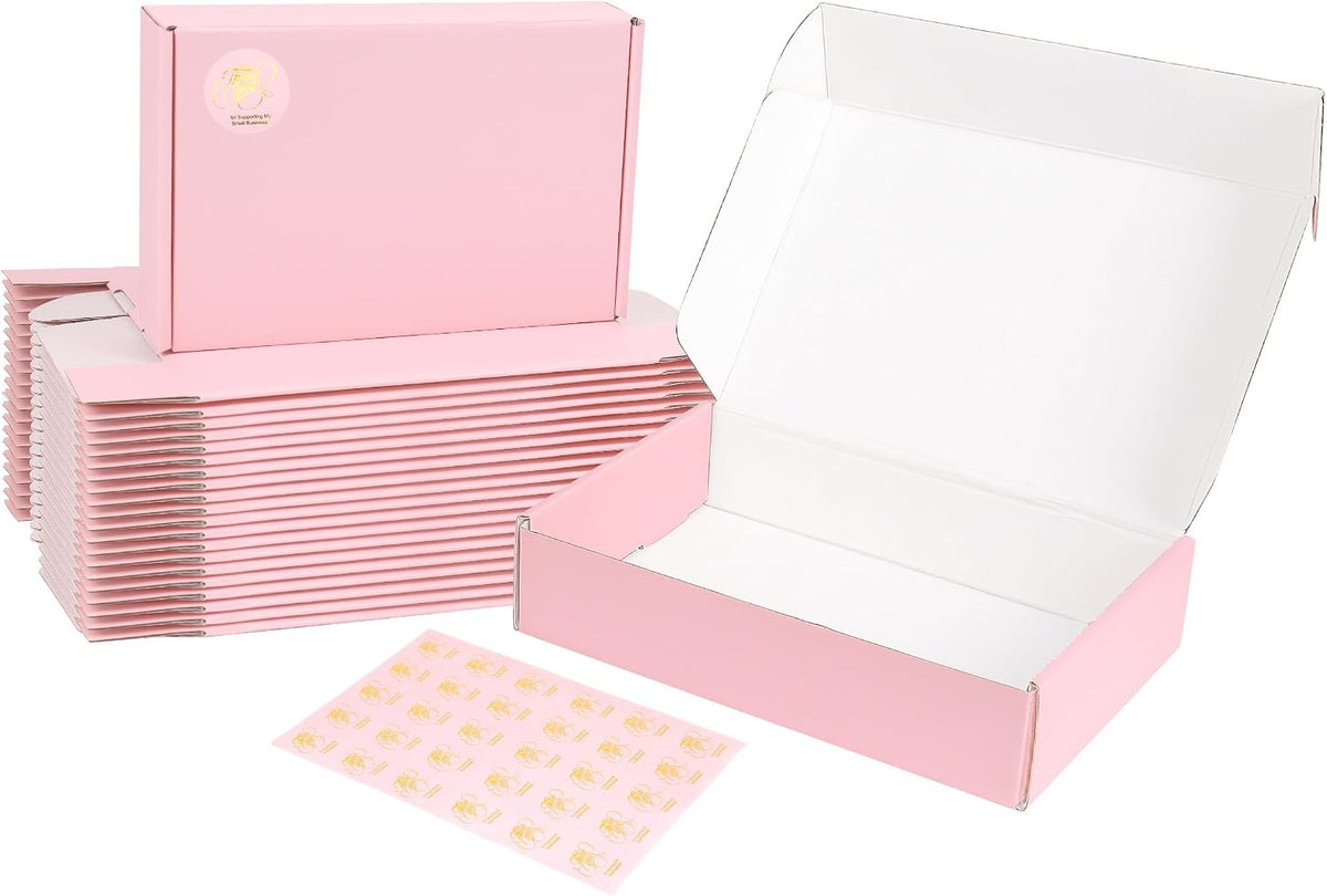9x6x2 Pink Shipping Boxes, 45 Pack Corrugated Cardboard Mailer Boxes for Packaging Small Business Mailing Gift