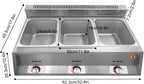 Commercial Countertop 3 Gas Fryer Deep Fryer Propane(LPG) NG Stainless Steel 18L