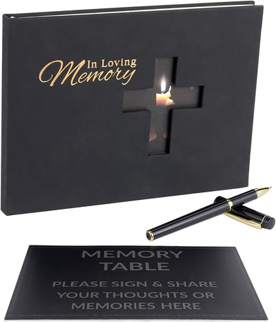Funeral Guest Book for Memorial Service – in Loving Memory Guest Sign in Book, Celebration of Life Memorial Guest