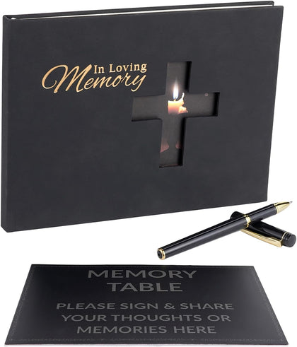 Funeral Guest Book for Memorial Service – in Loving Memory Guest Sign in Book, Celebration of Life Memorial Guest