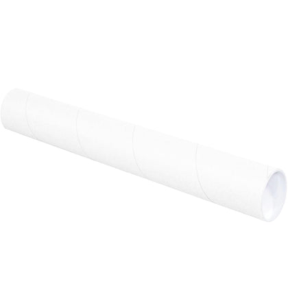 SNP3042W Mailing Tubes with Caps, 3" x 42", White (Pack of 24)