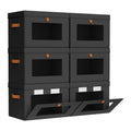 Small Closet Storage Bins - Closet Shelf Organizer with Open Window, 6 Pack, Black