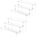 3 Tier Acrylic Display Risers, Large Perfume Organizer Stand (2 Pack) | Clear Cupcake Stand Holder, Display Shelves