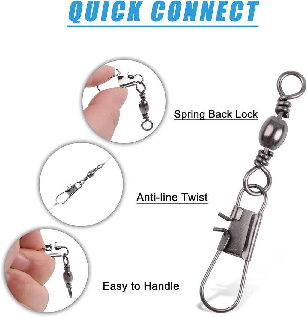 Fishing Hooks Sinkers Snap Swivels Assortment 150pcs Fishing Terminal Tackle Kit Baitholder Octopus Circle Hooks