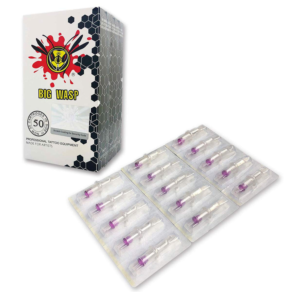 50Pcs Assorted #12 RM Tattoo Needle Cartridges Curved Magnum
