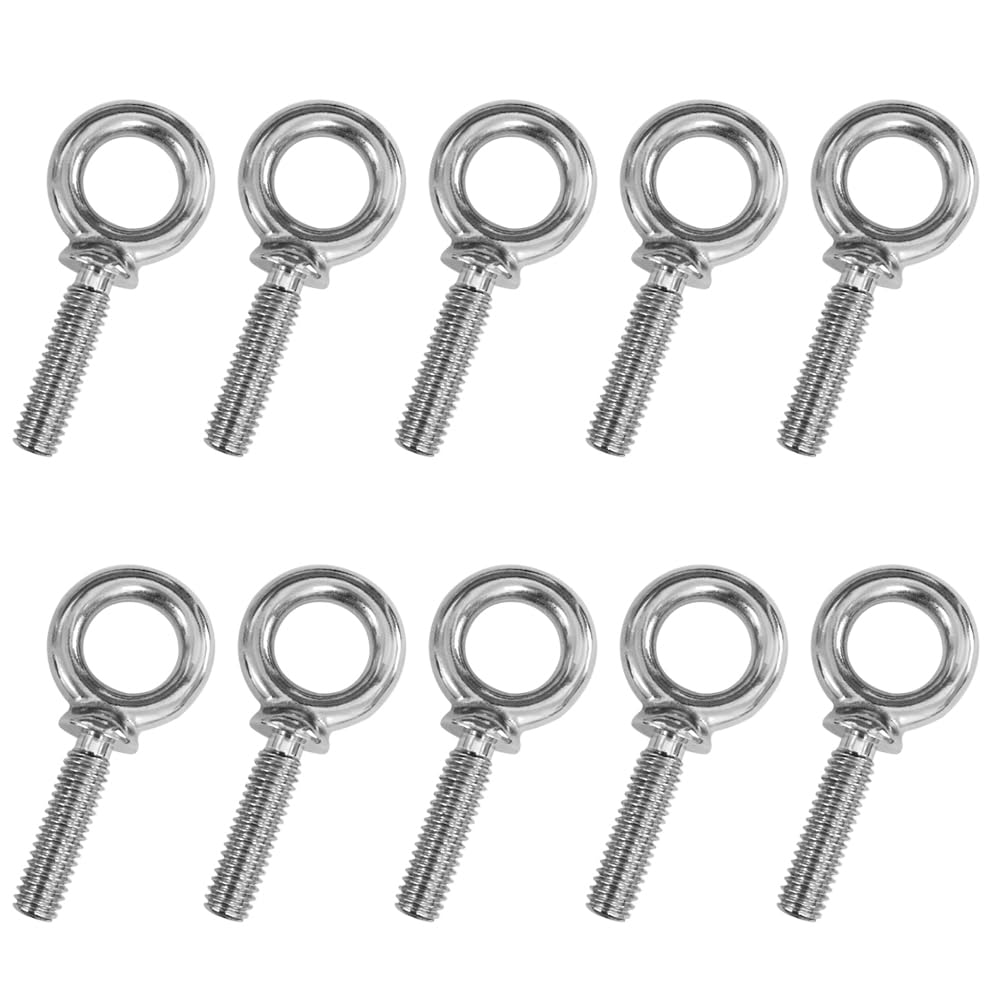 1/2"-13 x 1-1/2" UNC Lifting Shoulder Eye Bolts Marine Grade 10Pack