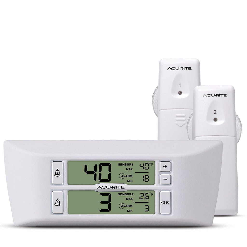 Digital Wireless Fridge and Freezer Thermometer with Alarm and Max/Min Temperature for Home,LCD Display, Restaurants