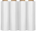 18", 1500 SQ FT 80 Gauge Pallet Wrap Stretch Film Shrink Hand Wrap 1500 Squeer Feet 4 Rolls