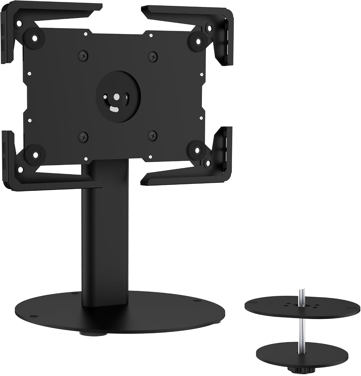 Universal Tablet Stand with Tilt, Anti-Theft Retail iPad POS Kiosk Stand, Fits 9.7"–13.1" Tablets, 90° Rotation &