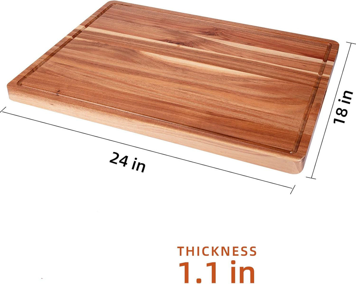 24 x 18 In Acacia Cutting Boardfor Kitchen, XXL Extra Large Charcuterie Cheese Platter Serving Tray, Food Prep and