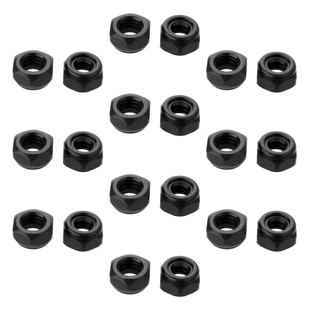 50Pcs M8 x 1.25mm Carbon Steel Hex Lock Nuts, Nylon Insert Self-Locking Nut